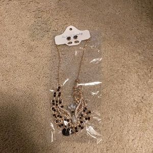 Black necklace with earrings,brand new